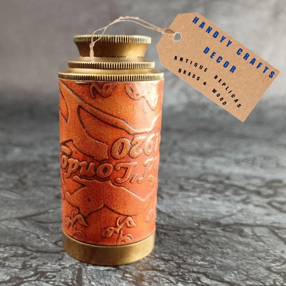 Vintage Brass Telescope with Leather Grip Handcrafted